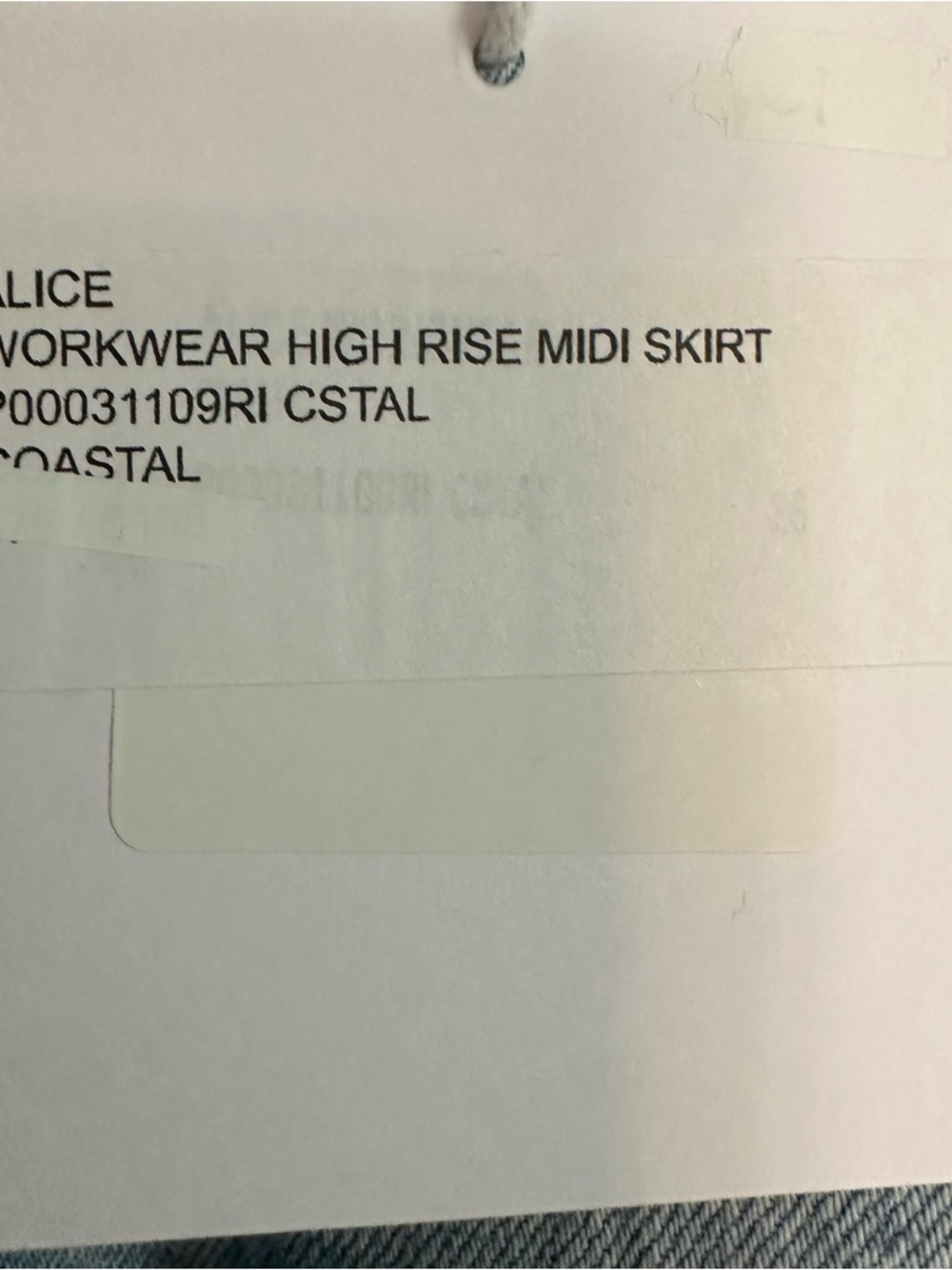 Pistola Alice Workwear carpenter High Rise Midi Denim skirt NWT Size 26 - Picture 7 of 12